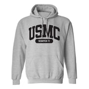 USMC Semper Fi Athletic Marines Hooded Sweatshirt in Gray