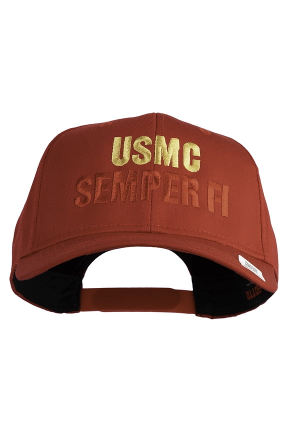USMC Semper Fi Embroidered Solid Cotton Twill Pro Style Cap - Red OSFM