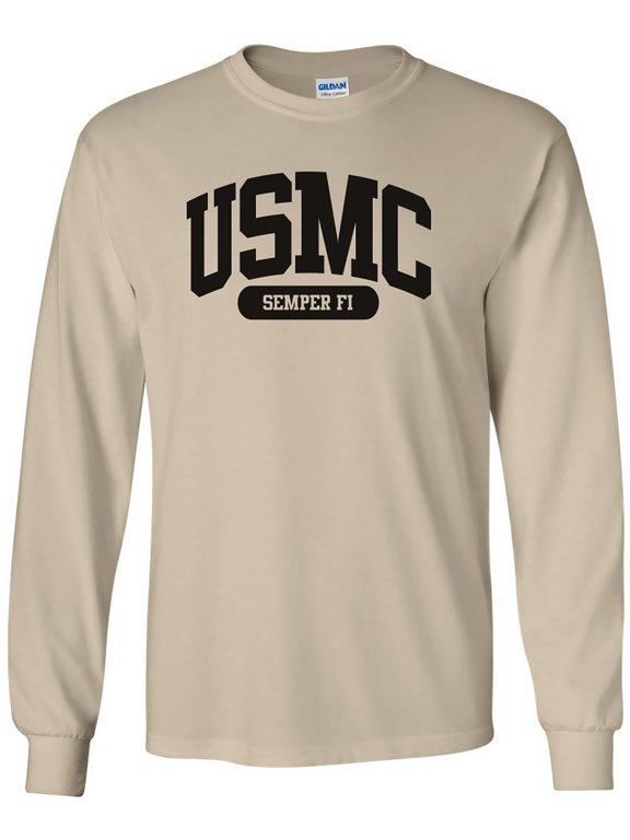 USMC Semper Fi Marines Long Sleeve T in Sand