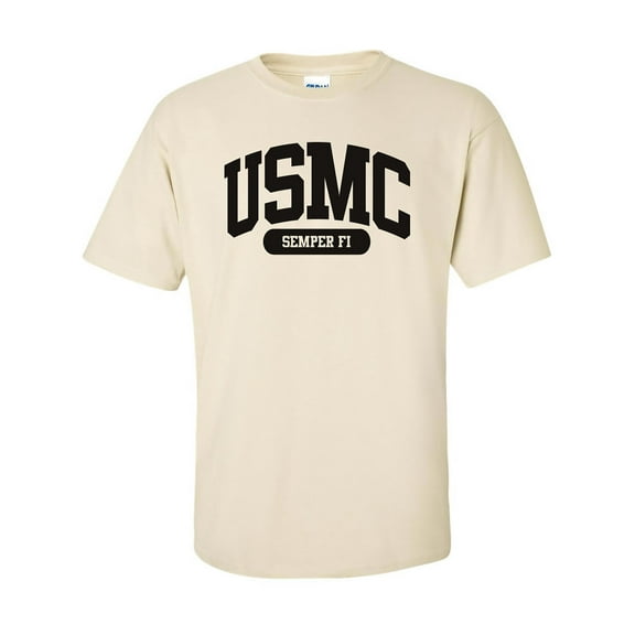 USMC Semper Fi Marines Short Sleeve Tee in Sand