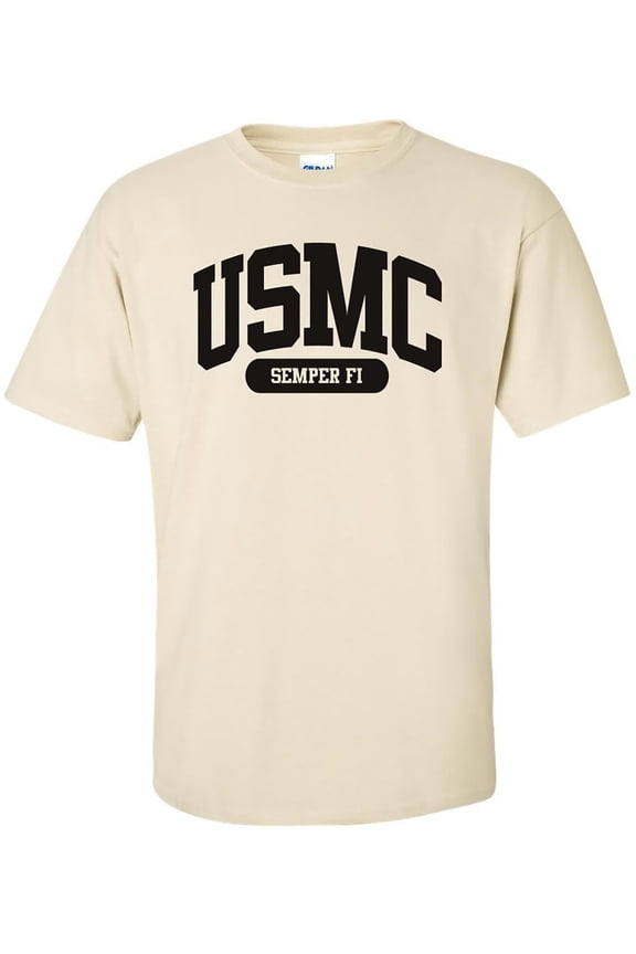 USMC Semper Fi Marines Short Sleeve Tee in Sand