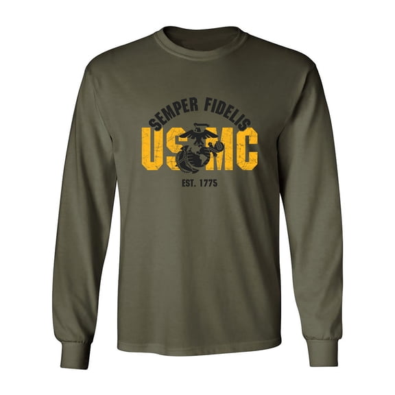 USMC Semper Fidelis Est. 1775 Adult Long Sleeve T-shirt