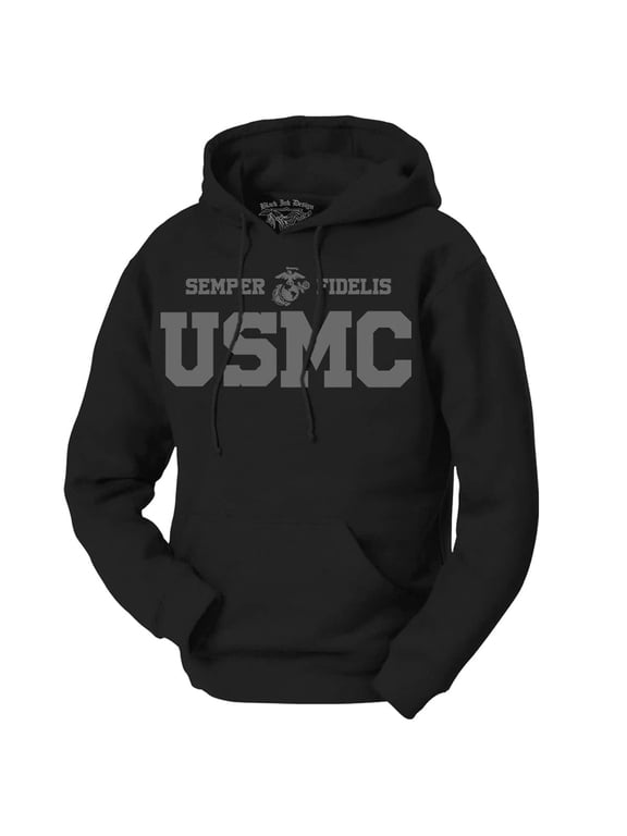 USMC Semper Fidelis Marine Corps Hoodie Black XX
