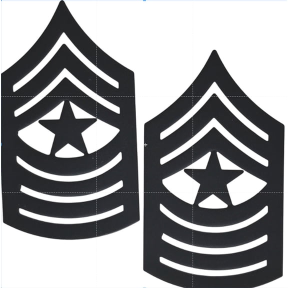 USMC Sergeant Major SgtMaj Rank Novelty Hat Lapel Pin Set Black 11/2" 7/8"
