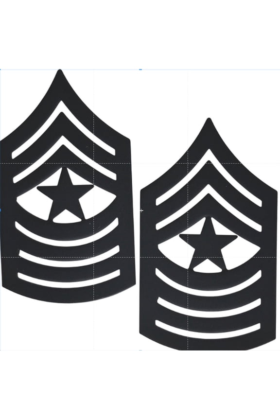 USMC Sergeant Major SgtMaj Rank Novelty Hat Lapel Pin Set Black 11/2" 7/8"