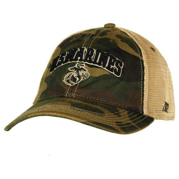 USMC Stretch-Fit Vintage Trucker Cap - Camo - LG/XL