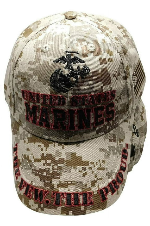 USMC UNITED STATES MARINE CORPS US DIGITAL DESERT CAMO MILITARY HAT CAP MARINES