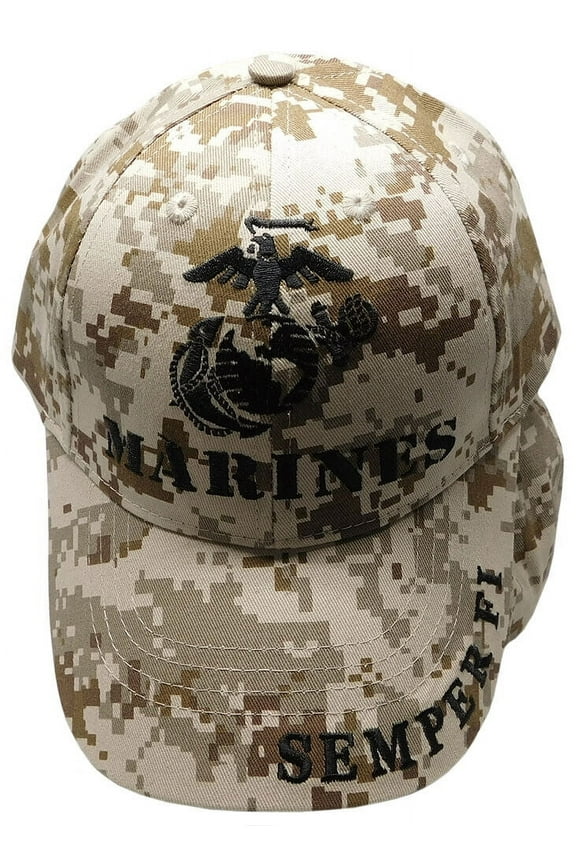 USMC UNITED STATES MARINE CORPS US DIGITAL DESERT CAMO MILITARY HAT CAP MARINES