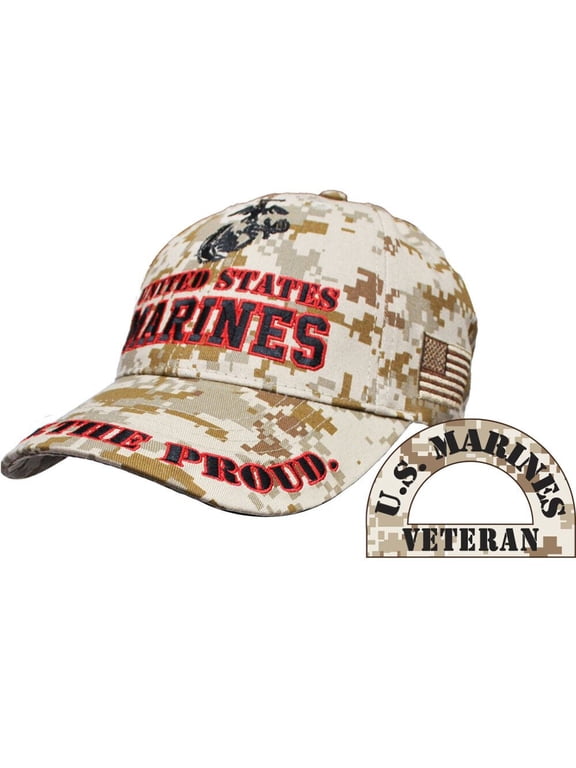 USMC US Marine Corp The Few The Proud Relaxed Fit Military VETERAN Hat Cap