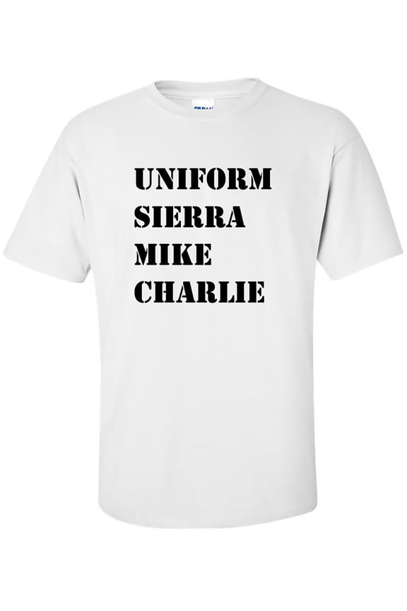 USMC Uniform Sierra Mike Charlie Adult Military Short Sleeve T-Shirt