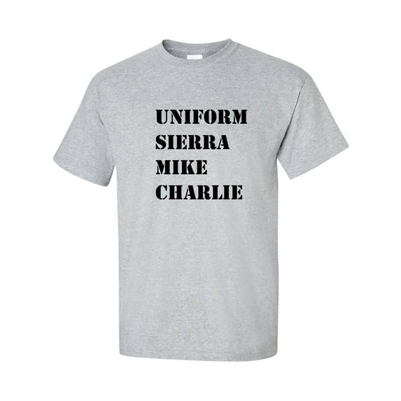 USMC Uniform Sierra Mike Charlie Adult Military Short Sleeve T-Shirt