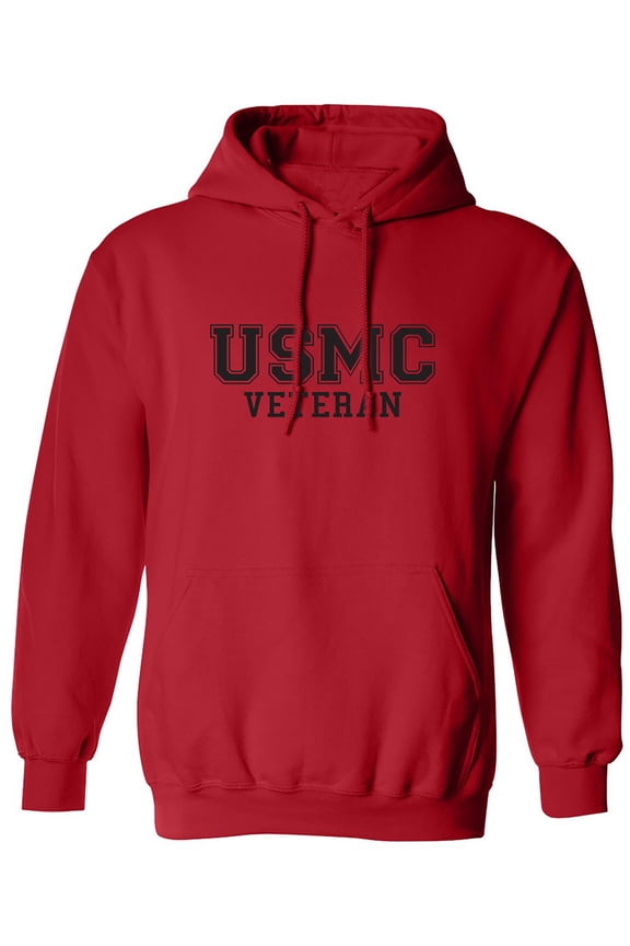 USMC Veteran BLACK logo Hooded Sweatshirt