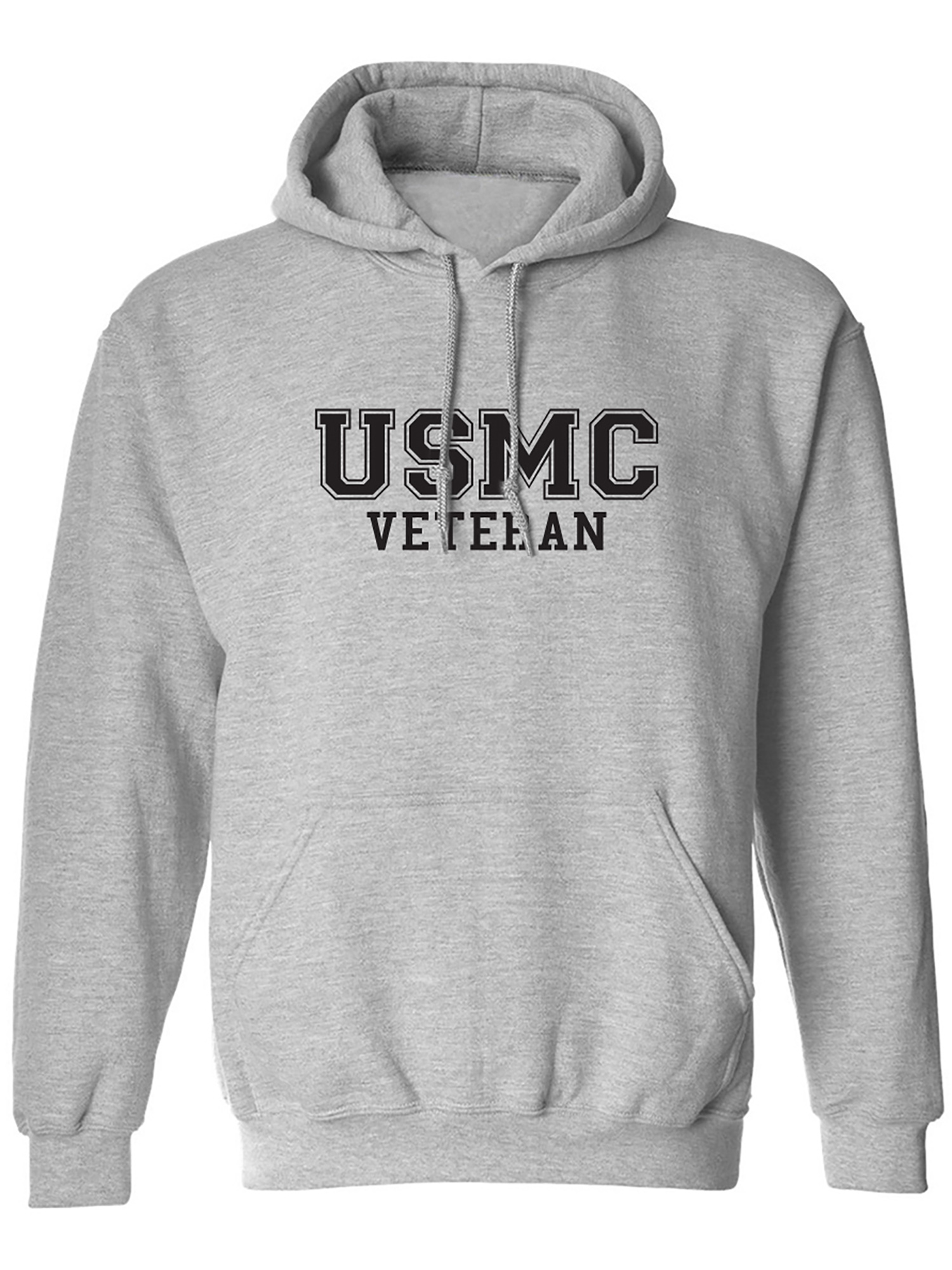 USMC Veteran Hoodie - Officially Licensed Black Logo Pullover | 50/50 Cotton Blend - View #2