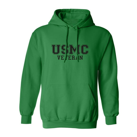 USMC Veteran BLACK logo Hooded Sweatshirt