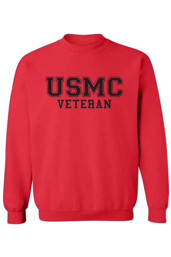 USMC Veteran Black logo Crewneck Sweatshirt