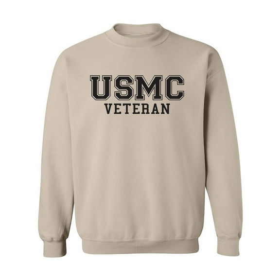 USMC Veteran Black logo Crewneck Sweatshirt