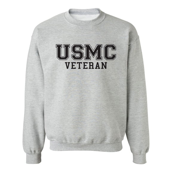 USMC Veteran Black logo Crewneck Sweatshirt