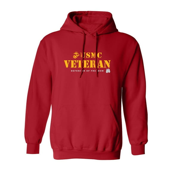USMC Veteran Defender of Freedom Adult Hooded Sweatshirt