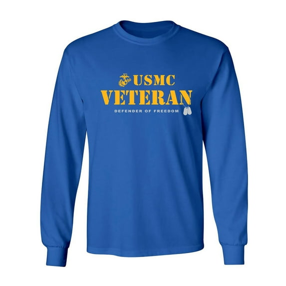 USMC Veteran Defender of Freedom Adult Long Sleeve T-shirt