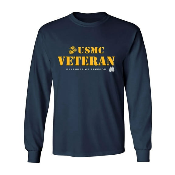 USMC Veteran Defender of Freedom Adult Long Sleeve T-shirt