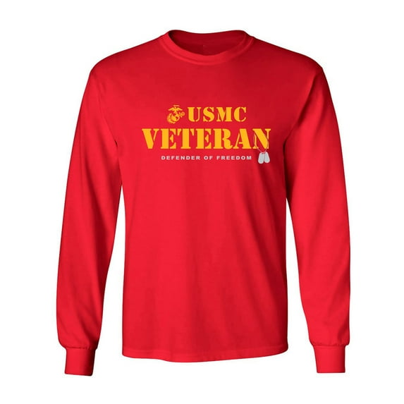 USMC Veteran Defender of Freedom Adult Long Sleeve T-shirt