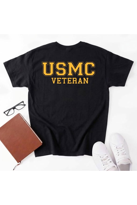 USMC Veteran GOLD Logo Short Sleeve T-Shirt