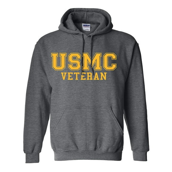 USMC Veteran GOLD logo Hooded Sweatshirt