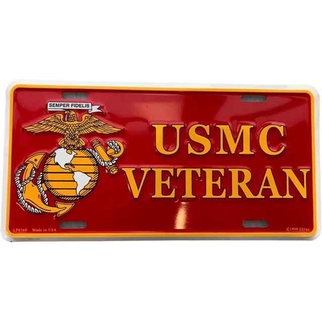 USMC Veteran Marine License Plate