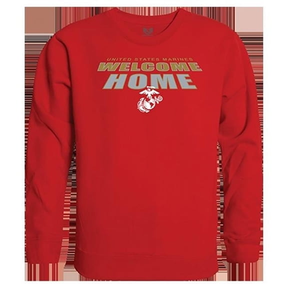 USMC Welcome Graphic Crewneck Sweatshirt, Red - 2XL