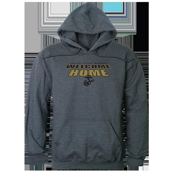 USMC Welcome Graphic Pullover Sweatshirt, Heather Charcoal - Extra Large