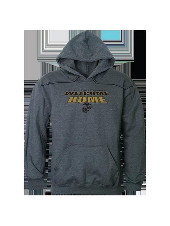 USMC Welcome Graphic Pullover Sweatshirt, Heather Charcoal - Extra Large