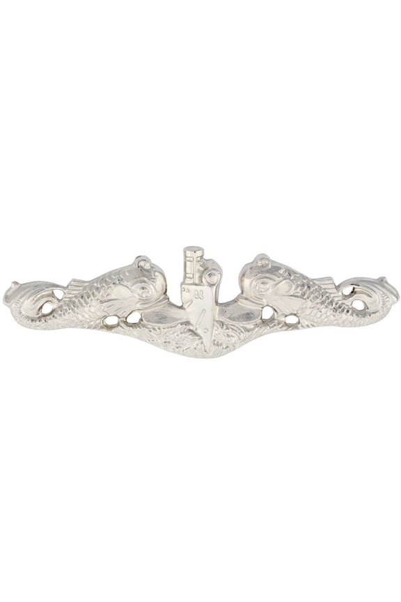 USN Enlisted Submarine Dolphin Badge Regulation Size Mirror Finish