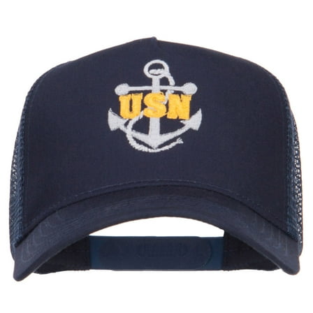 USN Logo Embroidered Mesh Cap - Navy OSFM
