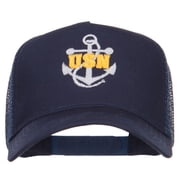 USN Logo Embroidered Mesh Cap - Navy OSFM
