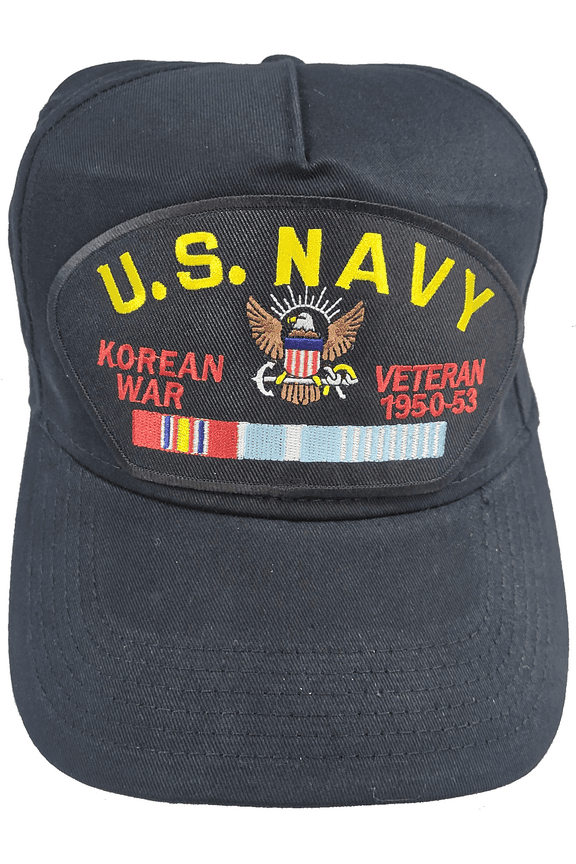 USN NAVY KOREAN WAR VETERAN HAT CAP CAMPAIGN SERVICE RIBBONS SAILOR VET