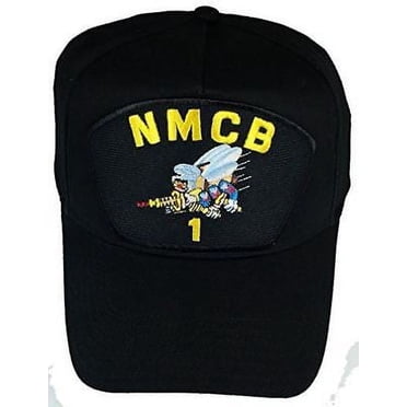 HatnPatch US Navy NMCB 133 Seabee Cap – Black Adjustable Baseball Hat, Military Theme