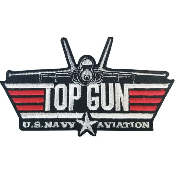 USN, TOP GUN U.S. Naval Aviation - Embroidered Patches, Iron-on Patch - 4 "
