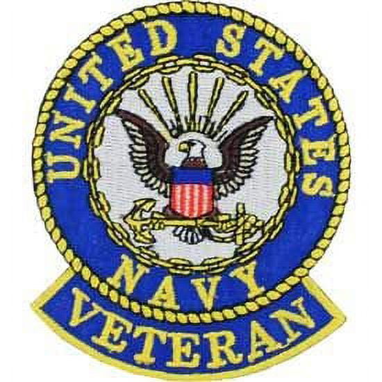 USN, United States Navy Veteran - Embroidered Patches, Iron On Patch - 3"
