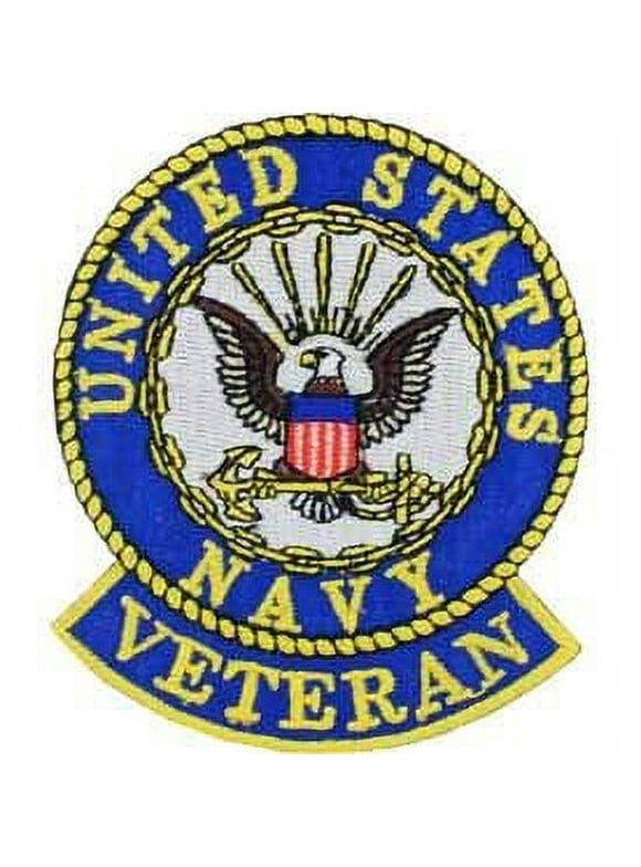 USN, United States Navy Veteran - Embroidered Patches, Iron On Patch - 3"