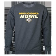 USN Welcome Graphic Crewneck Sweatshirt, Heather Charcoal - Large