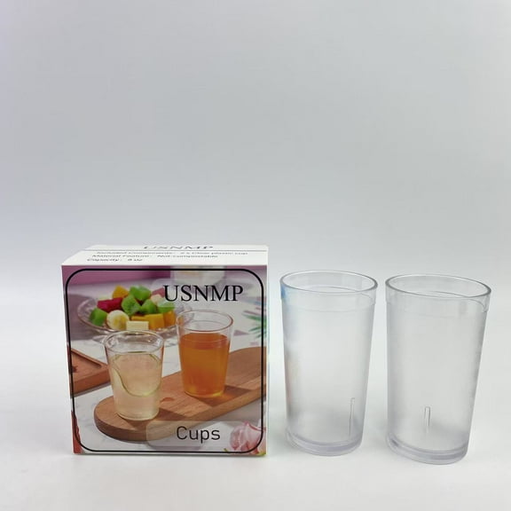 USNMP Cups,Plastic Drinking Glasses Set 5 oz Clear Plastic Tumblers Stackable Frosted Cup Reusable Drinking Glasses Cups Bulk for Weddings Party Restaurant Kitchen