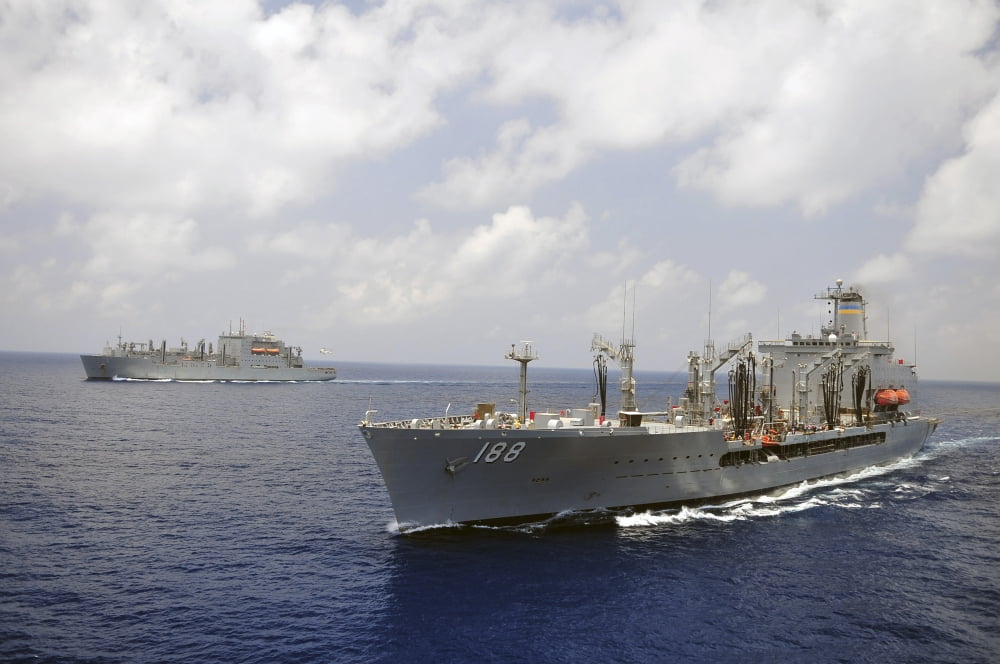 USNS Alan Shepard and USNS Joshua Humphreys are underway in the Gulf of Aden Canvas Art - Stocktrek Images (35 x 24)