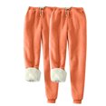 thumbnail image 1 of USNSM 2 Pack Women's Sherpa Lined Sweatpants Winter Warm Fuzzy Pants Plus Size Athletic Jogger Pants with Pockets Orange XXXXL, 1 of 5