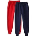 thumbnail image 1 of USNSM 2 Pack Women's Sweatpants Basic Solid Color Unisex Joggers Casual Elastic Waist Active Sports Pants with Pockets Navy S, 1 of 2