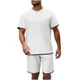 thumbnail image 1 of USNSM 2 Piece Sets for Mmen Summer 2025 Two Piece Matching Lounge Sets Short Casual Outfits Casual Fashion Vacation Clothes White M, 1 of 9