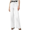 thumbnail image 1 of USNSM 2024 Summer Denim Pants for Women Trendy Lightweight Long Palazzo Pants Casual Button Denim Pants with Pockets White XXL, 1 of 7