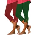 thumbnail image 1 of USNSM 2PC Capri Leggings for Women Lightweight Stretch Knee Length Yoga Pants Solid Color Casual Workout Jogging Pants Multicolor#01 M, 1 of 8