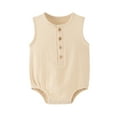 thumbnail image 1 of USNSM 3-24 Months Baby Onesie Summer Gauze Thin Sleeveless Newborn Clothes Soft Comfy Breathable Climbing Clothes Beige 6M, 1 of 3