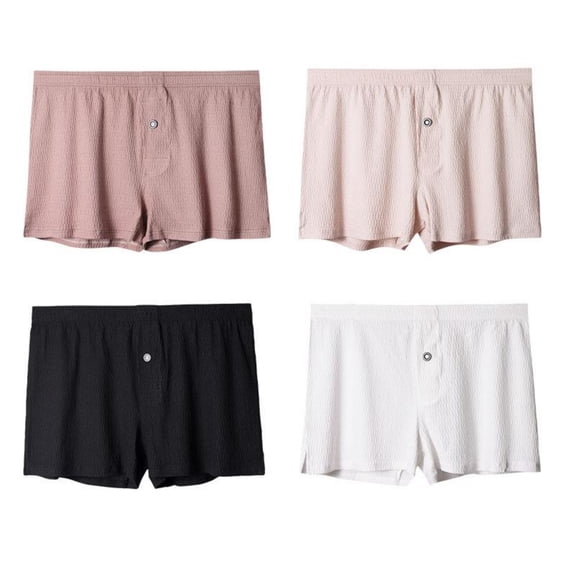 USNSM 4PC Mens Solid Color Cotton Soft Stretch Elastic Waistband Underwear Boxer Shorts Underpants Black XXL