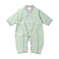 thumbnail image 1 of USNSM Baby Romper Long Sleeve Cotton Solid Color Spring Autumn Newborn Clothes Unisex Baby Jumpsuit for Boys Girls Green 0M, 1 of 4